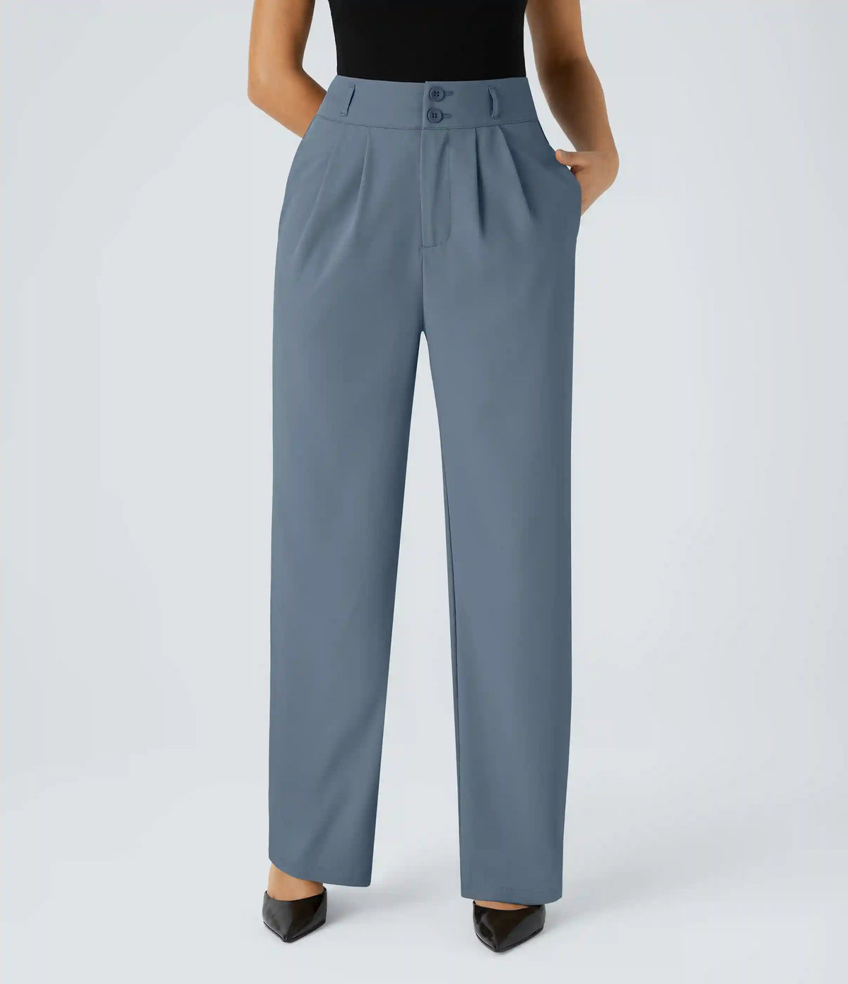 Halara Flex™ High Waisted Zipper Pocket Shirred Straight Leg Work Pants