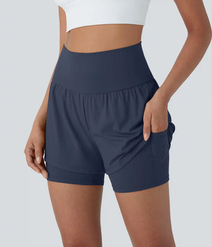 SoftlyZero™ Airy Super High Waisted 2-in-1 InstantCool Yoga Shorts 5'' with Pockets