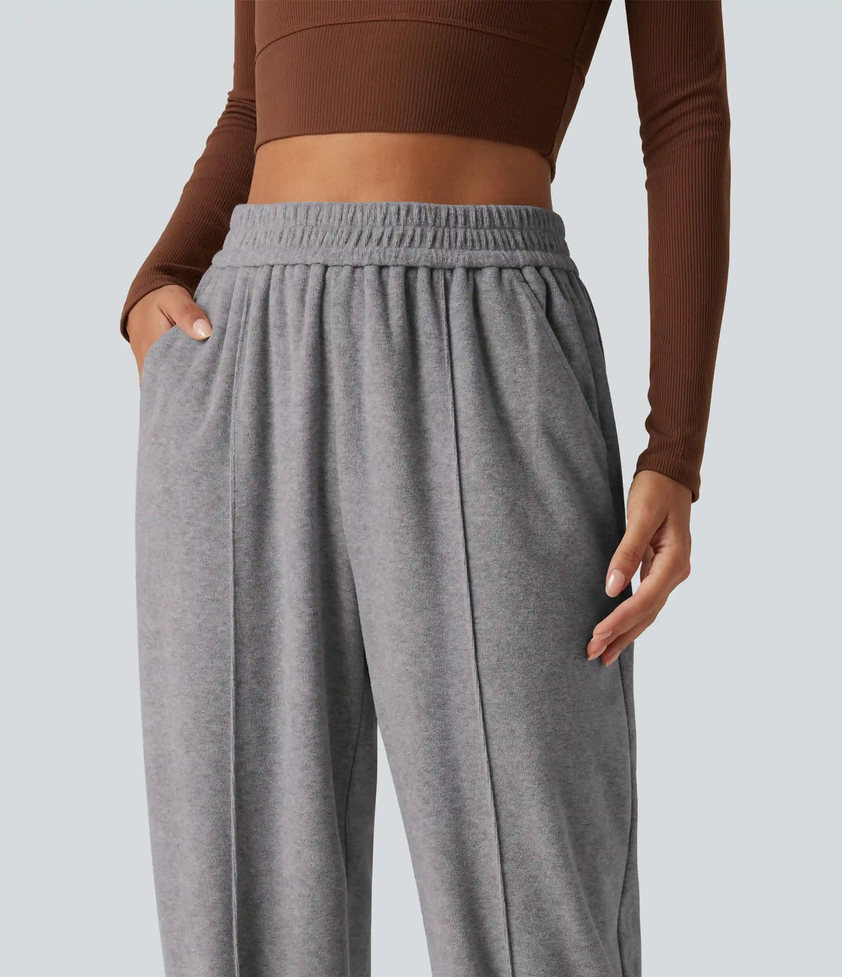 High Waisted Casual Joggers with Pockets