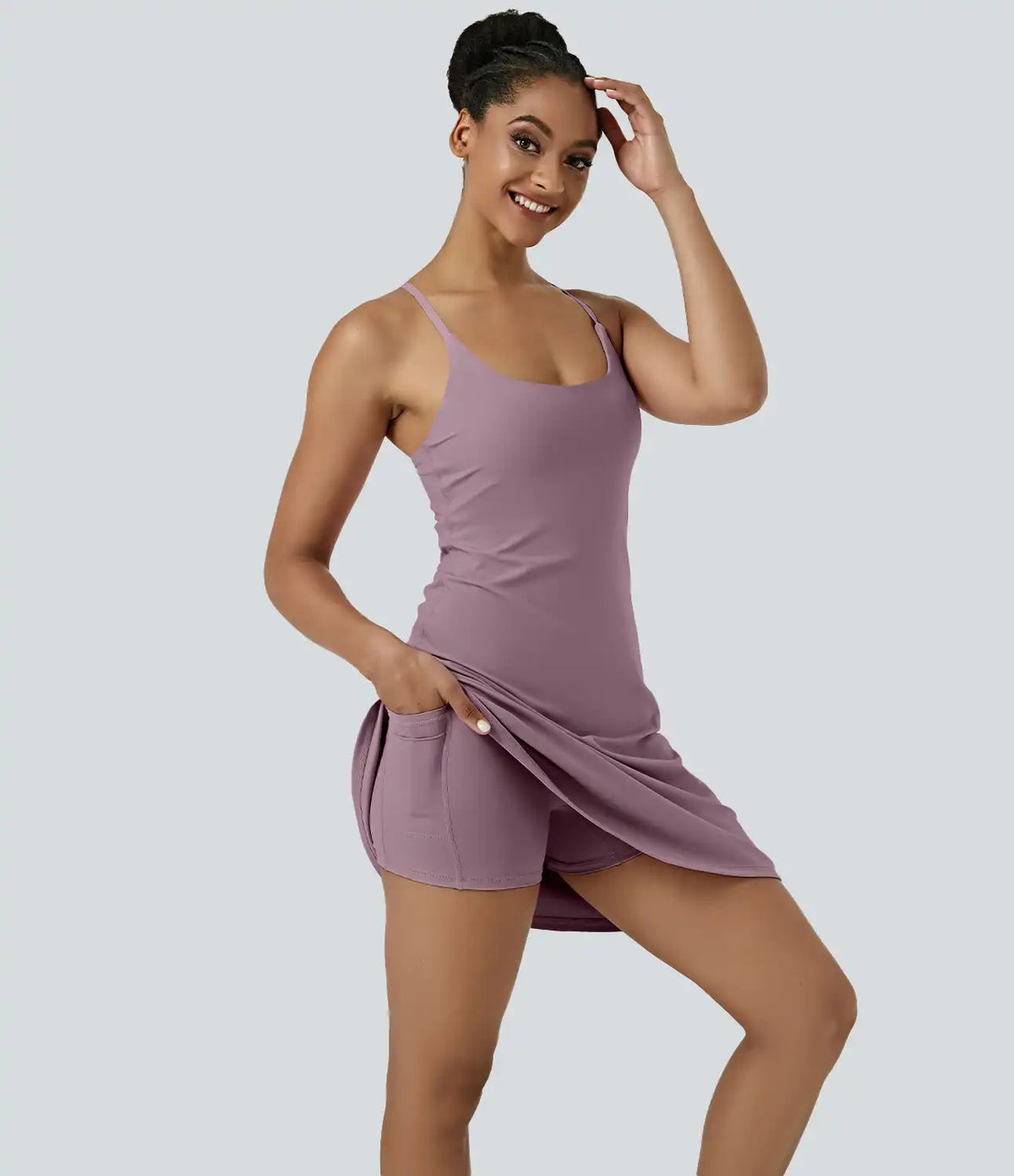SoftlyZero™ Airy Cut Out 2-in-1 Pocket InstantCool Longer Active Dress