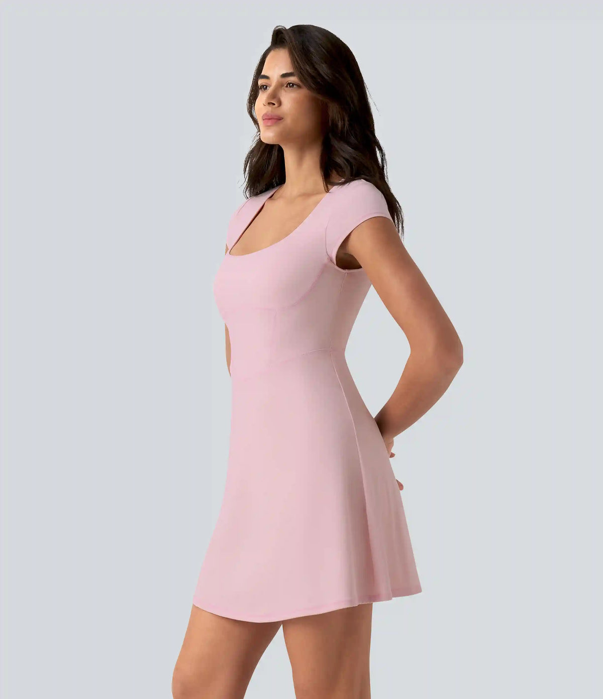 SoftlyZero™ Plush Square Neck Corset 2-in-1 Mini Casual Dress with Pockets