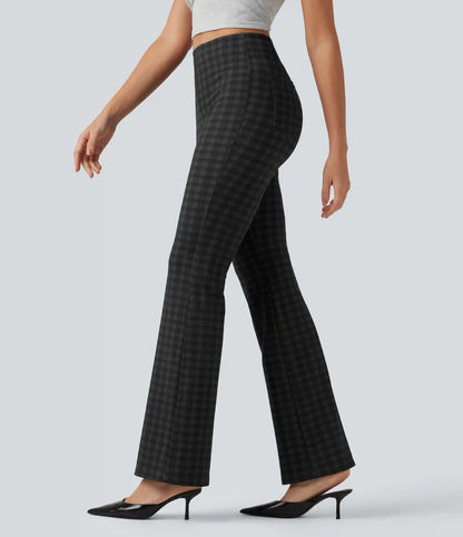 Halara Flex™ High Waisted Plaid Bootcut Work Pants with Pockets