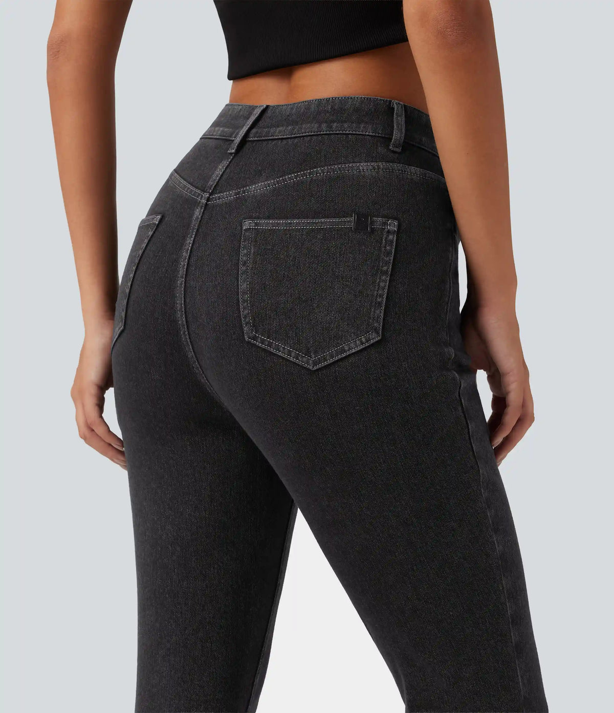 Halara Flex™ High Waisted Split Capri Casual Slim Jeans with Pockets