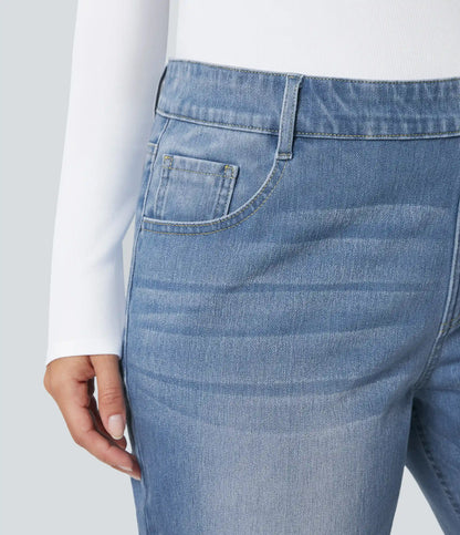 Halara Flex™ High Waisted Pockets Straight Leg Washed Casual Plus Size Jeans