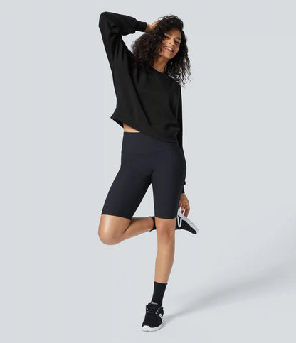 SpacerTek™ Round Neck Raglan Sleeve Solid Casual Sweatshirt