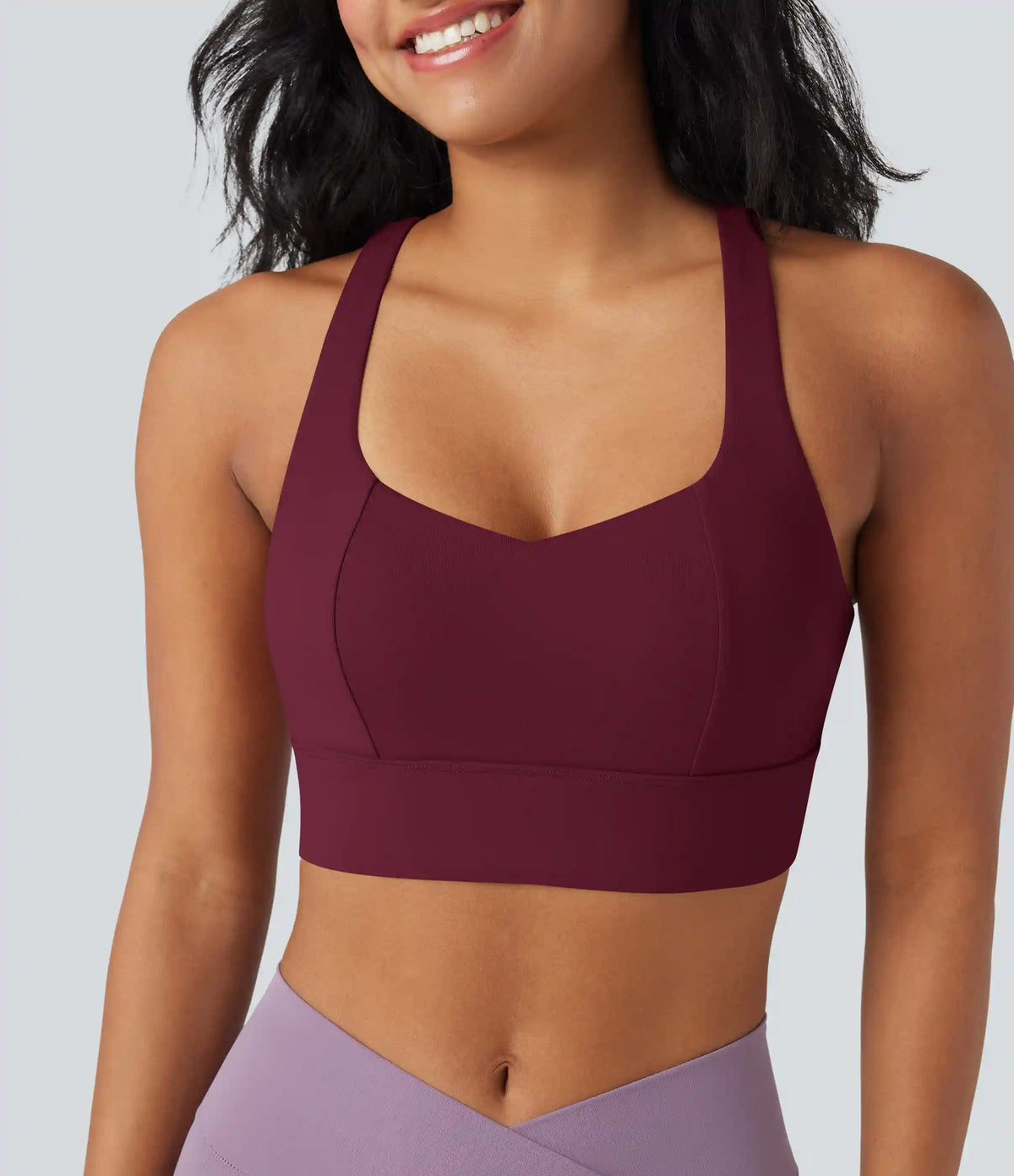 Light Support Racerback Crisscross Yoga Sports Bra
