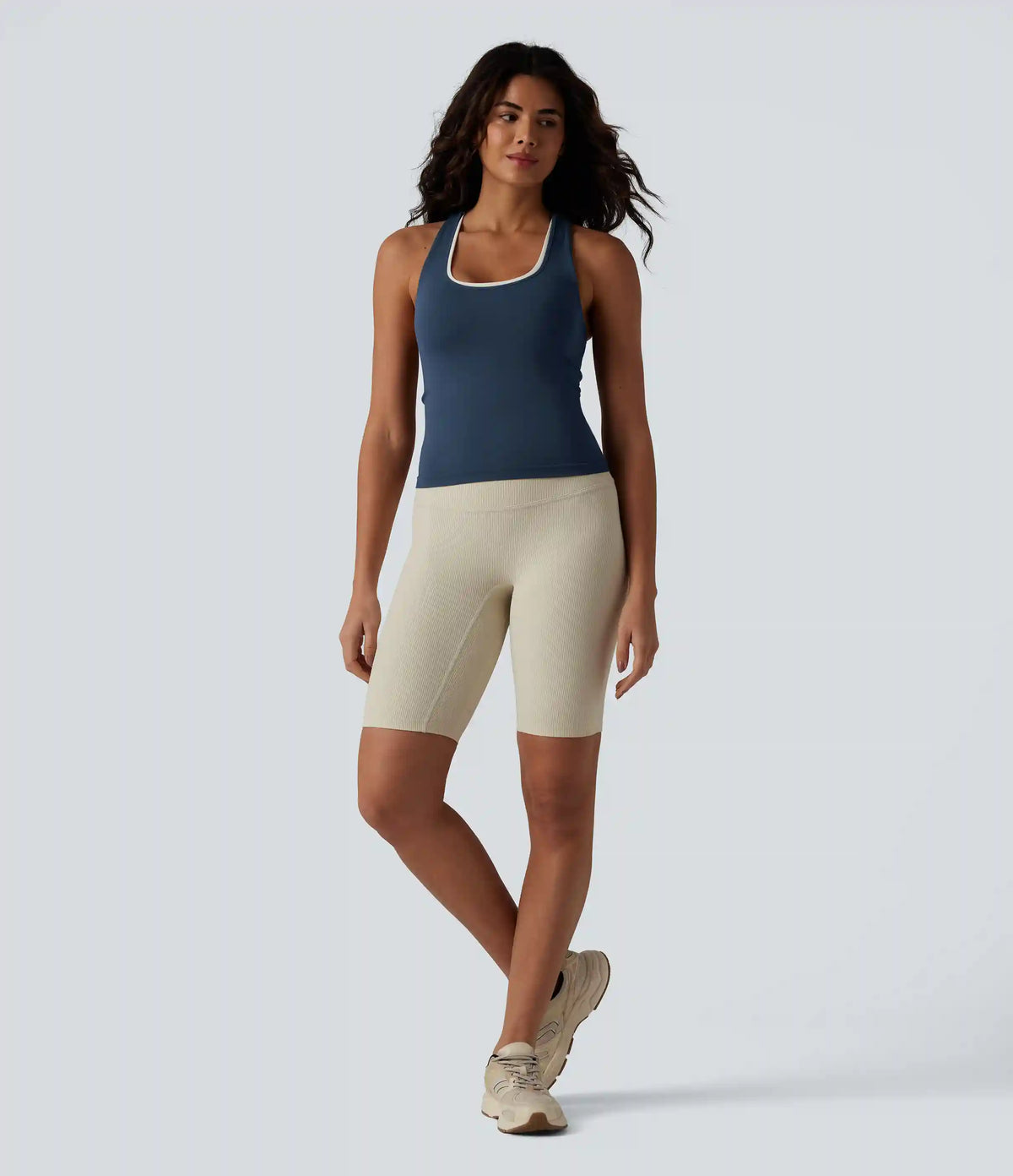OneForm Seamless Flow U Neck Built-in Bra Color Block Yoga Tank Top