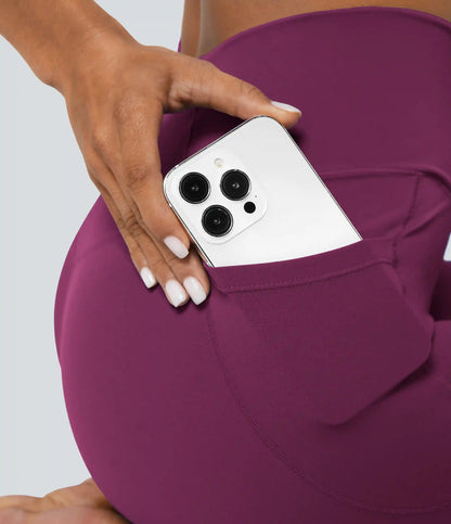 SoftlyZero™ Crossover Pocket Plain Leggings
