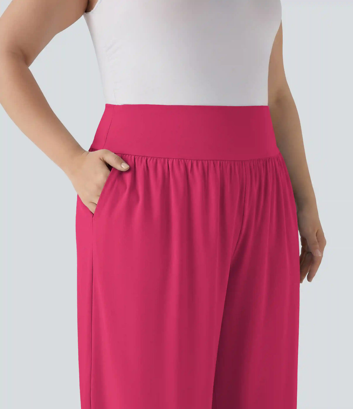 Plus Size Breezeful™ High Waisted Tummy Control Hem Quick Dry Pants with Pockets