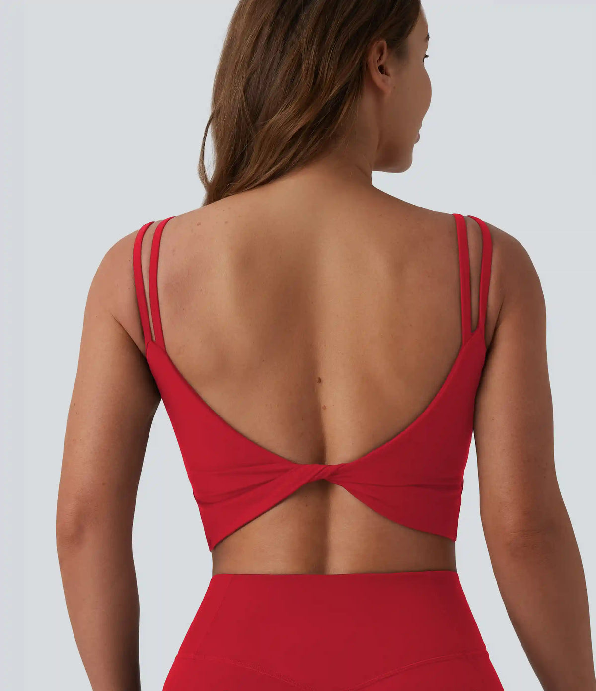 Halara UltraSculpt™ Double Straps Twisted Backless Cropped Built-in Bra Yoga Tank Top DD-F Cups