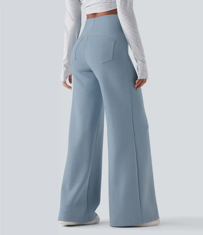 SpacerTek™ High Waisted Casual Baggy Pants with Pockets