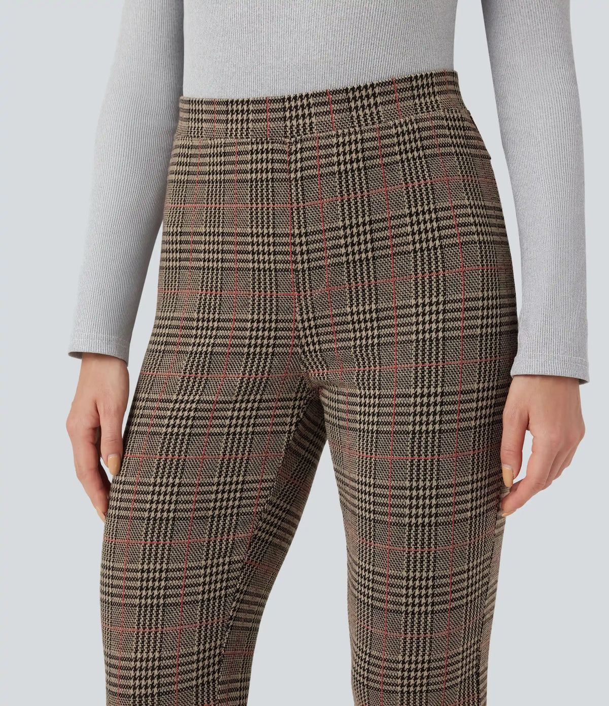 Halara Flex™ High Waisted Pocket Houndstooth Plaid Skinny Work Pants