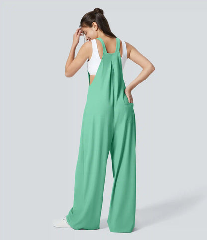 Pockets Waffle Casual Overalls