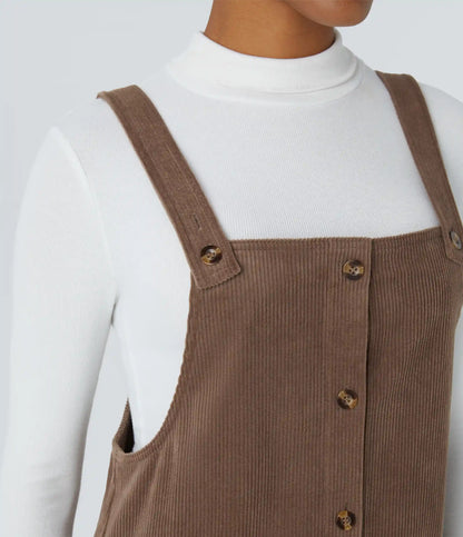 Pocket Corduroy Mini Casual Jumper Dress