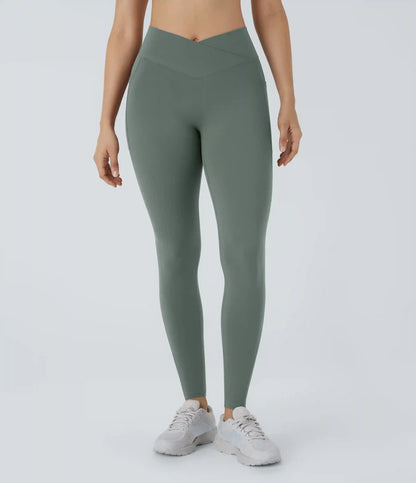 Patitoff™ 2.0 Pet Hair Resistant High Waisted Crossover Side Pocket Yoga Leggings