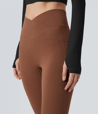 Twisted Backless Long Sleeve Thumb Holes Cropped Yoga Sports Top