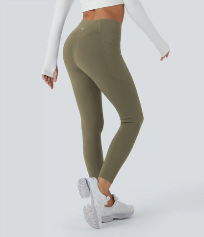 SoftlyZero™ Plush Thermal High Waisted Pocket Skinny 7/8 Yoga Leggings