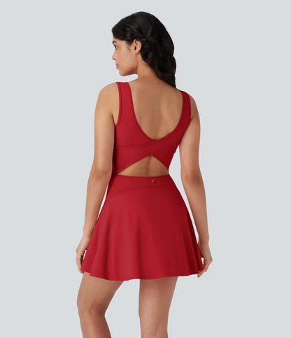 SoftlyZero™ Airy U Neck 2-in-1 Pocket Mini InstantCool Dance Active Dress