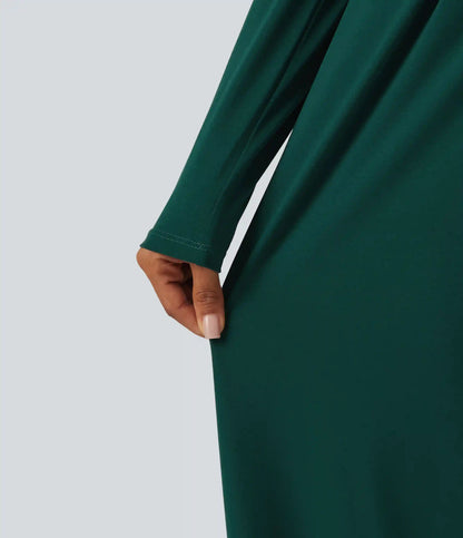 Long Sleeve Built-in Bra Wide Leg Jumpsuit with Pockets-Easy Peezy Edition DD-F Cups