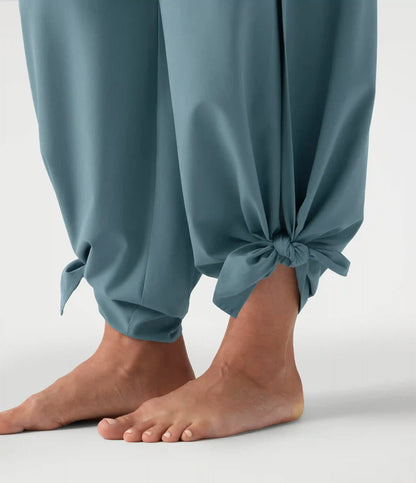Breezeful™ High Waisted Ruched Split Quick Dry Resort Flowy Pants with Pockets