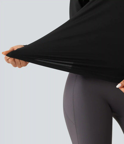 Boat Neck Long Sleeve Quick Dry Yoga Sports Top