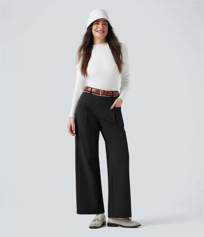 SoftlyZero™ Plush Thermal Mid Rise Straight Leg Work Pants with Pockets
