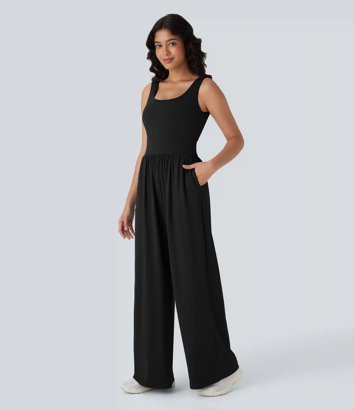 SoftlyZero™ Airy Wide Leg InstantCool Yoga Jumpsuit with Pockets-Easy Peezy