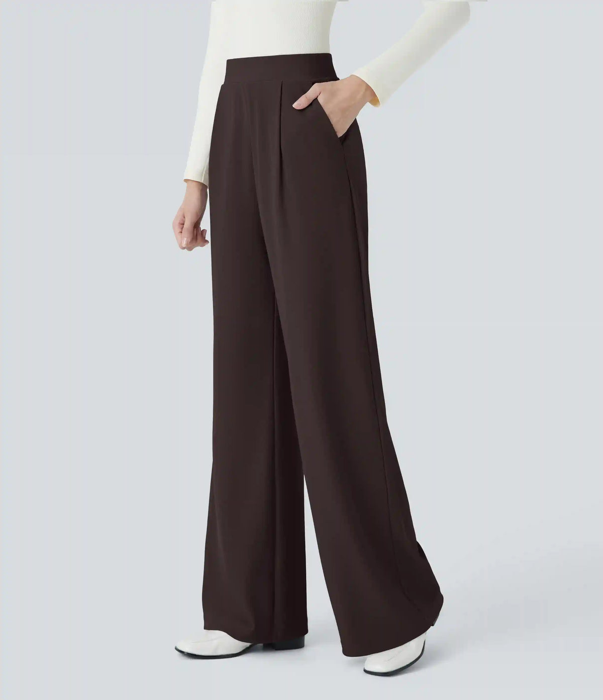 Halara Flex™ High Waisted Body Sculpt Waist-Slimming Pocket Wide Leg Micro Waffle Work Pants