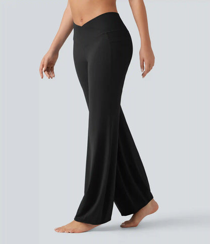 SoftlyZero™ Crossover High Waisted Dance Balloon Joggers with Pockets
