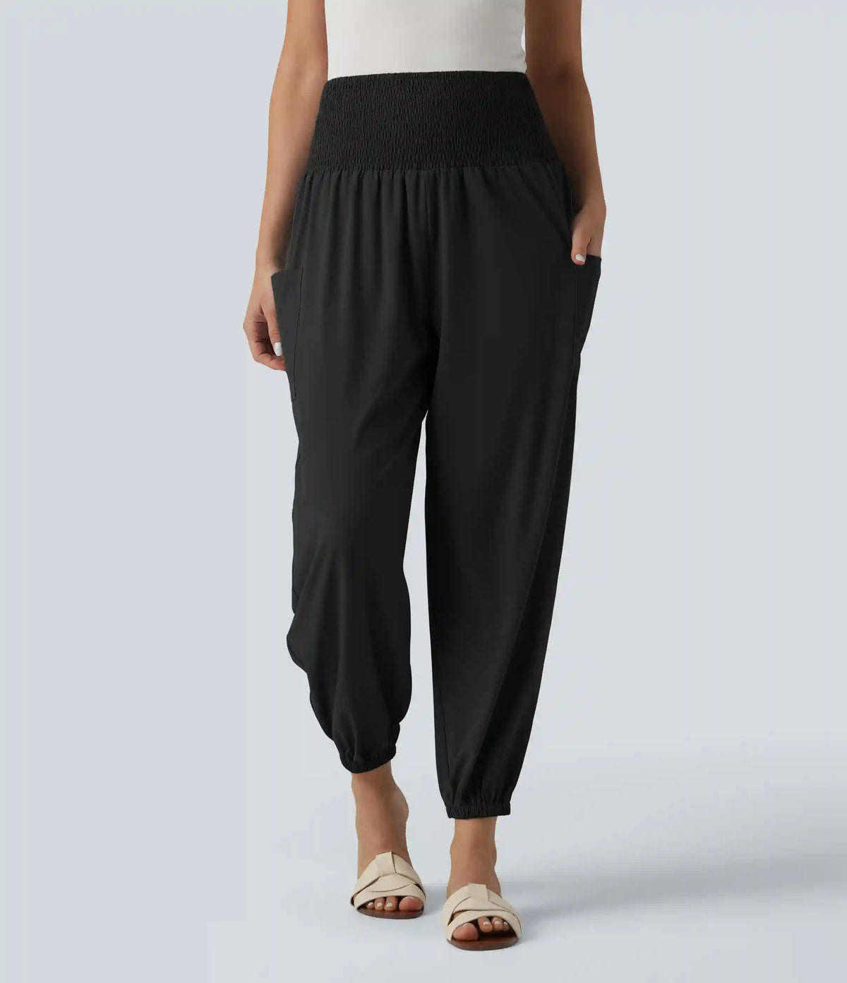 Breezeful™ Ultra High-Waist Shirred Quick Dry Resort Joggers with Pockets