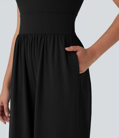 SoftlyZero™ Airy Wide Leg InstantCool Yoga Jumpsuit with Pockets-Easy Peezy
