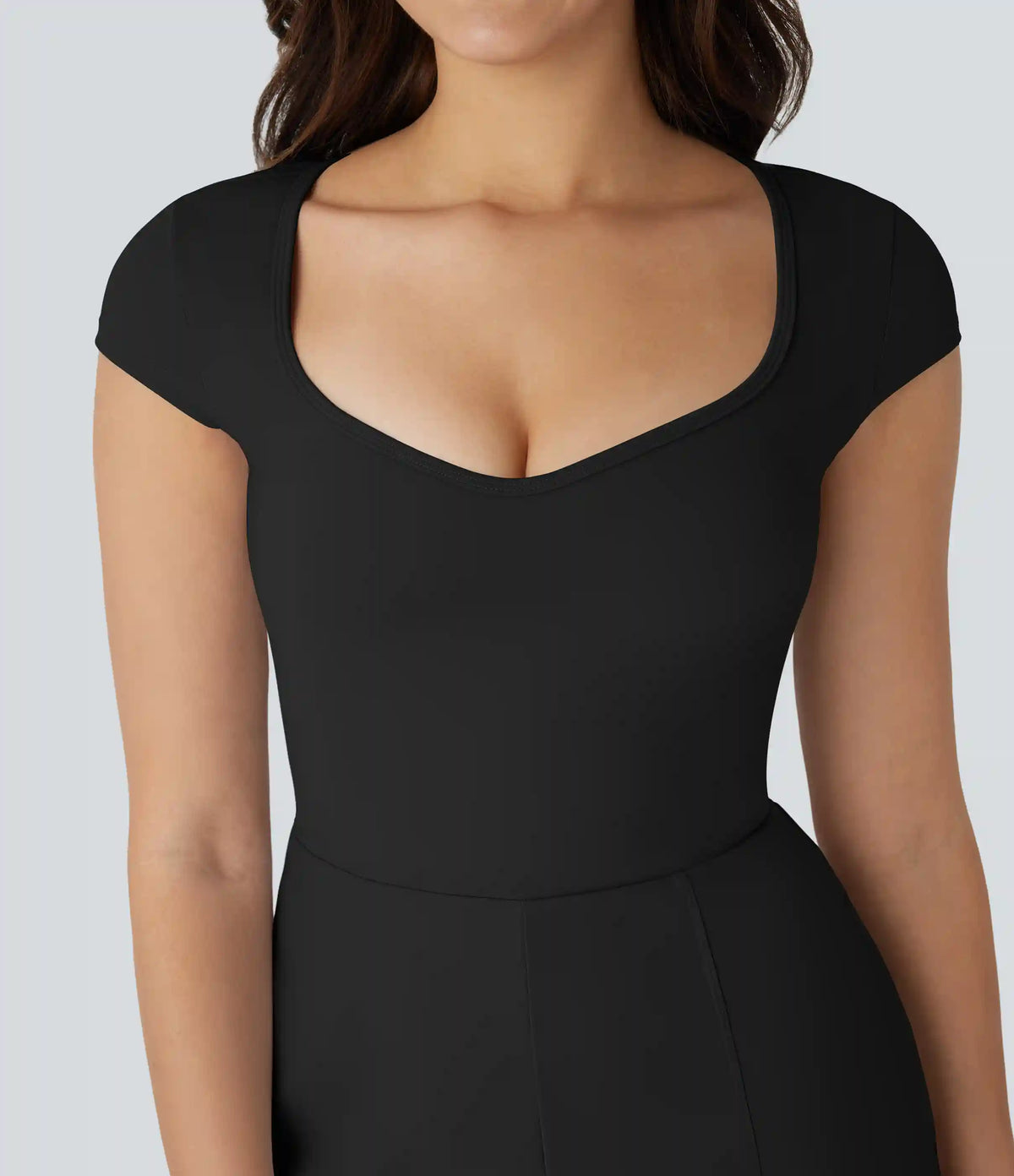 SoftlyZero™ Airy U Neck Cap Sleeve Pocket Cool Touch Yoga Romper-Easy Peezy