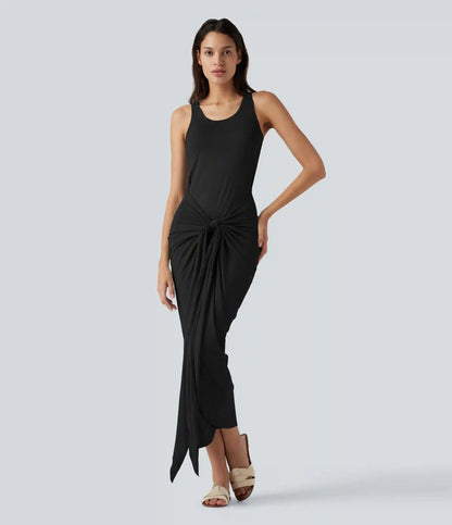 Scoop Neck Sleeveless Bodycon Maxi Casual Dress