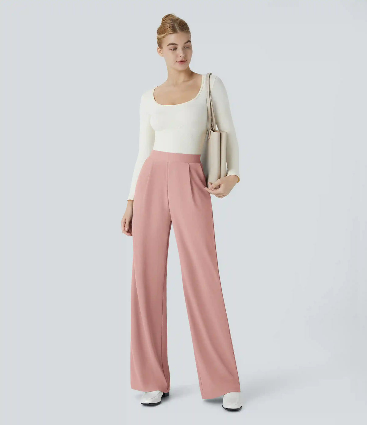 Halara Flex™ High Waisted Body Sculpt Waist-Slimming Pocket Wide Leg Micro Waffle Work Pants