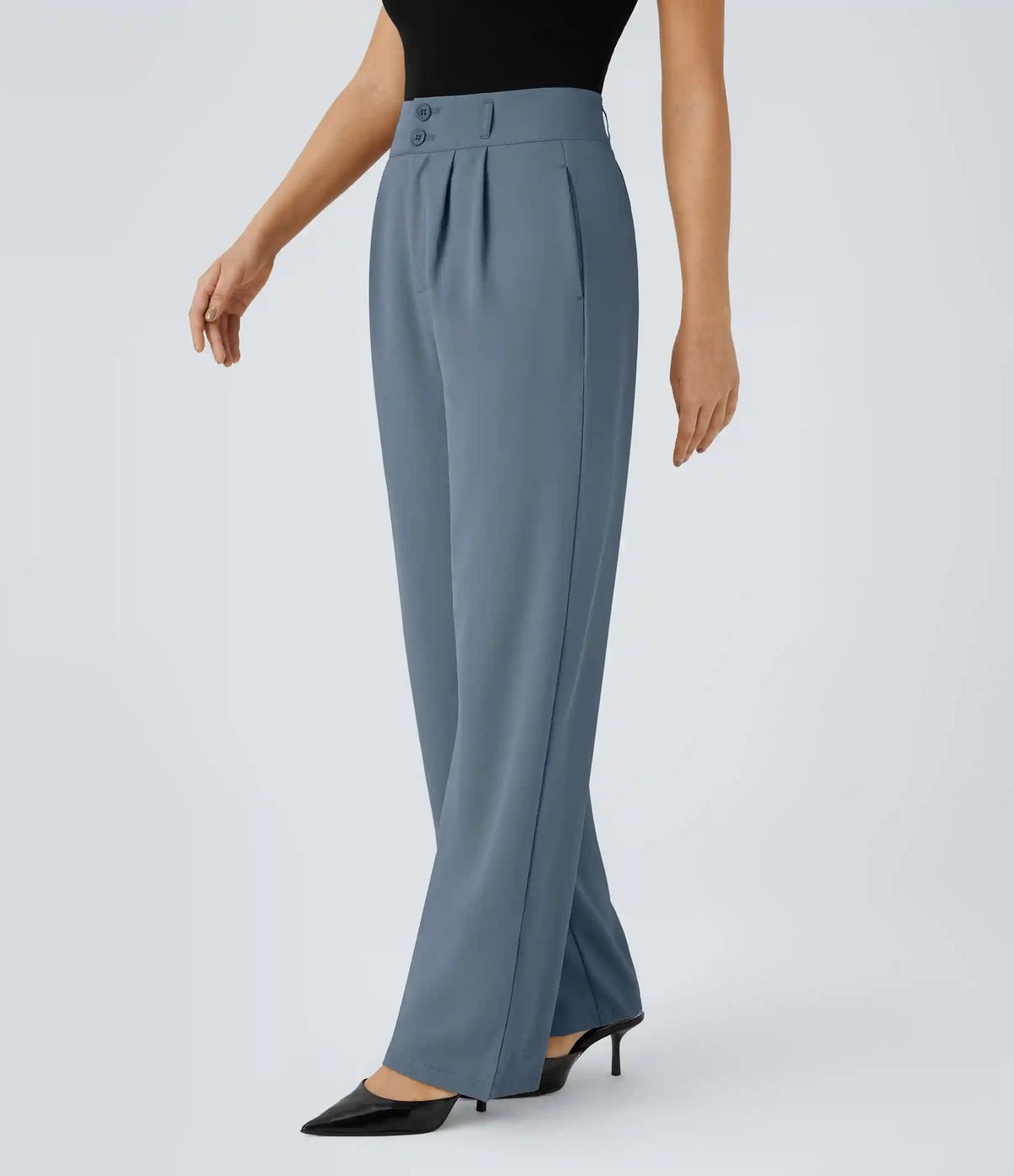 Halara Flex™ High Waisted Zipper Pocket Shirred Straight Leg Work Pants