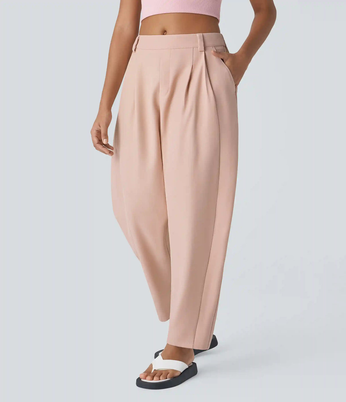Mid Rise Pocket Barrel Leg Baggy Work Pants