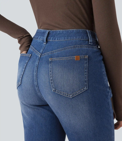 Halara Flex™ High Waisted Rolled Hem Casaul Slim Jeans with Pockets