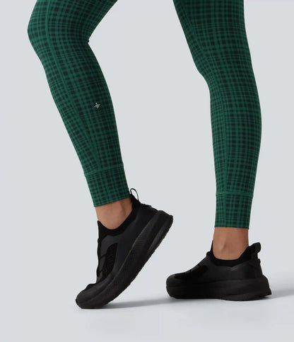 Halara UltraSculpt™ Check Plaid Print High Waisted Drawstring Yoga Leggings with Pockets