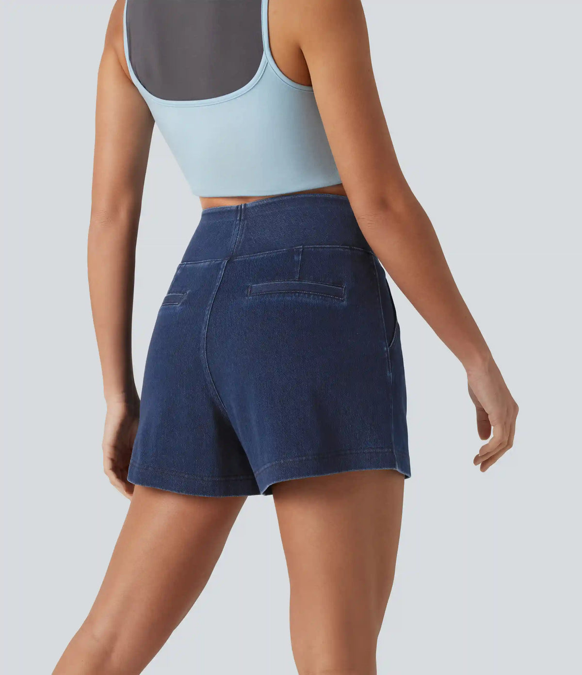 Halara Flex™ High Waisted Denim Casual Baggy Shorts 4'' with Pockets