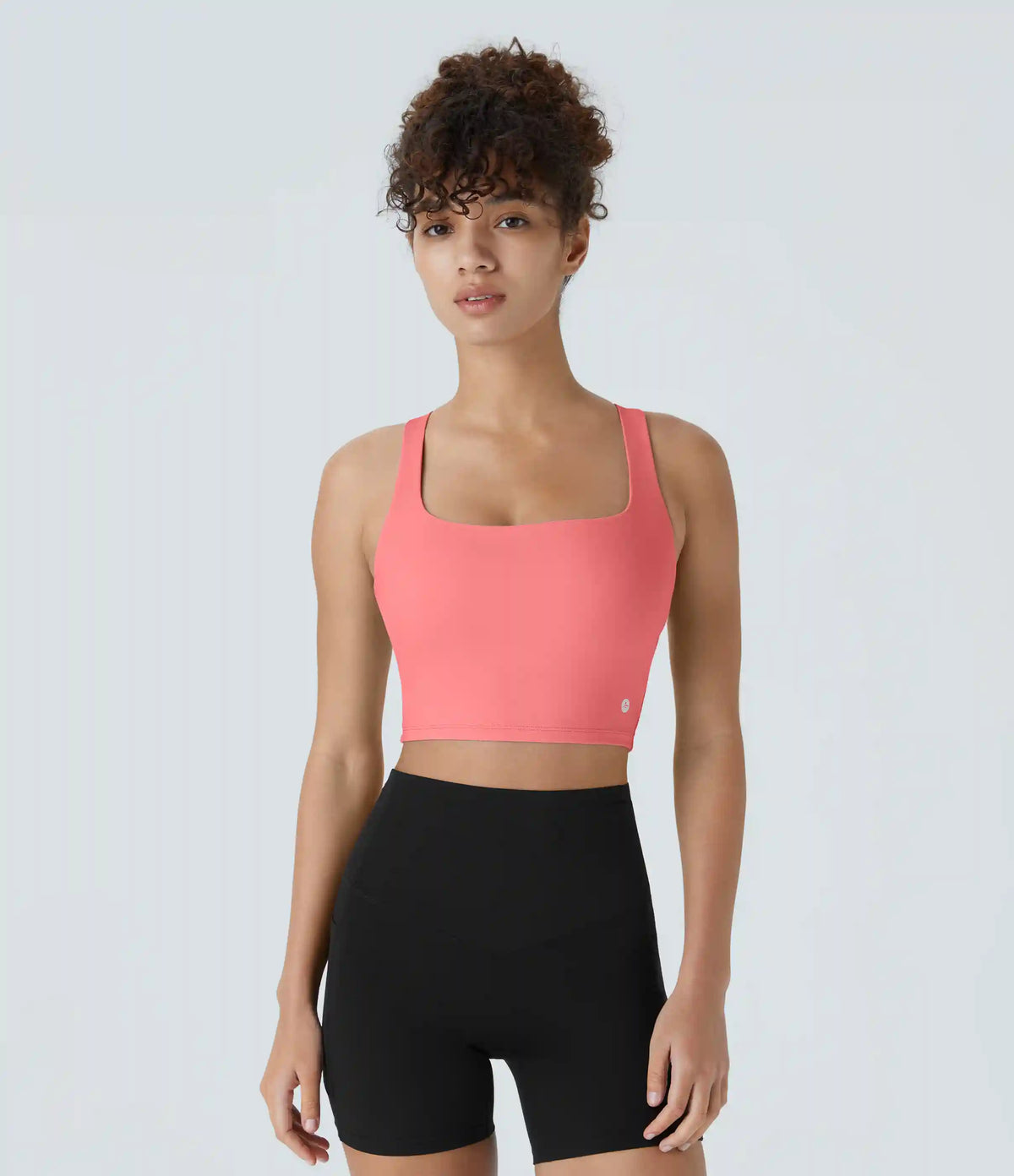 SoftlyZero™ Airy Square Neck Backless Crisscross Cropped InstantCool Yoga Tank Top