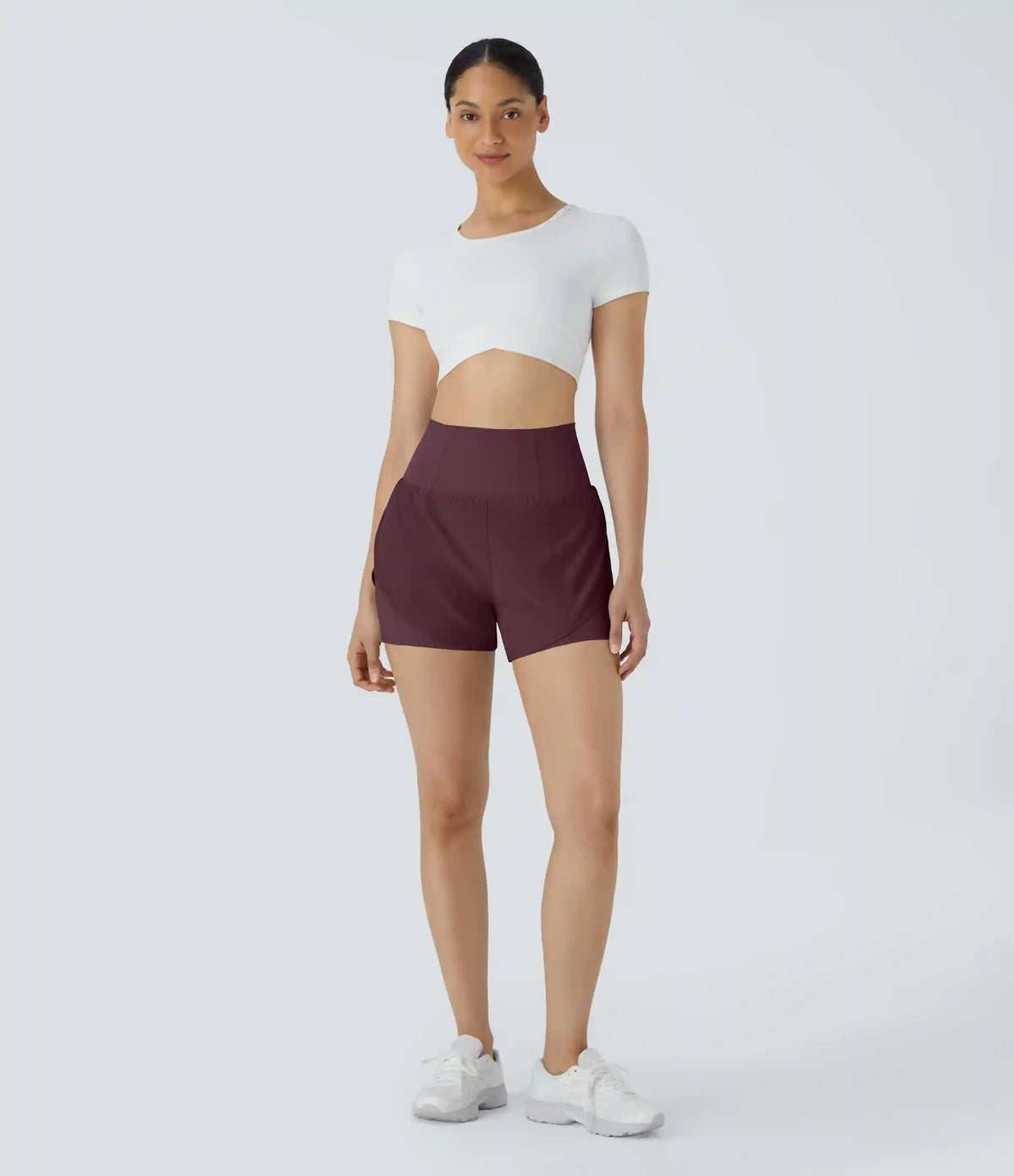 Breezeful™ Super High Waisted Curved Hem 2-in-1 Pocket Quick Dry Yoga Shorts 3.5''