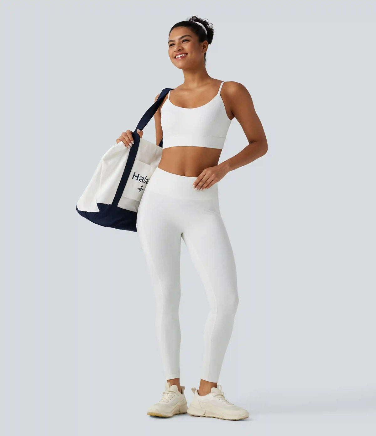 Ribbed Knit Low Support Built-in Bra Yoga Sports Bra