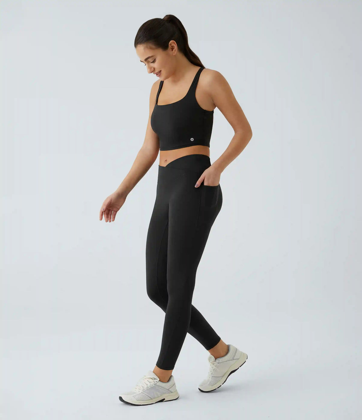 Patitoff™ 2.0 Pet Hair Resistant High Waisted Crossover Side Pocket Yoga Leggings