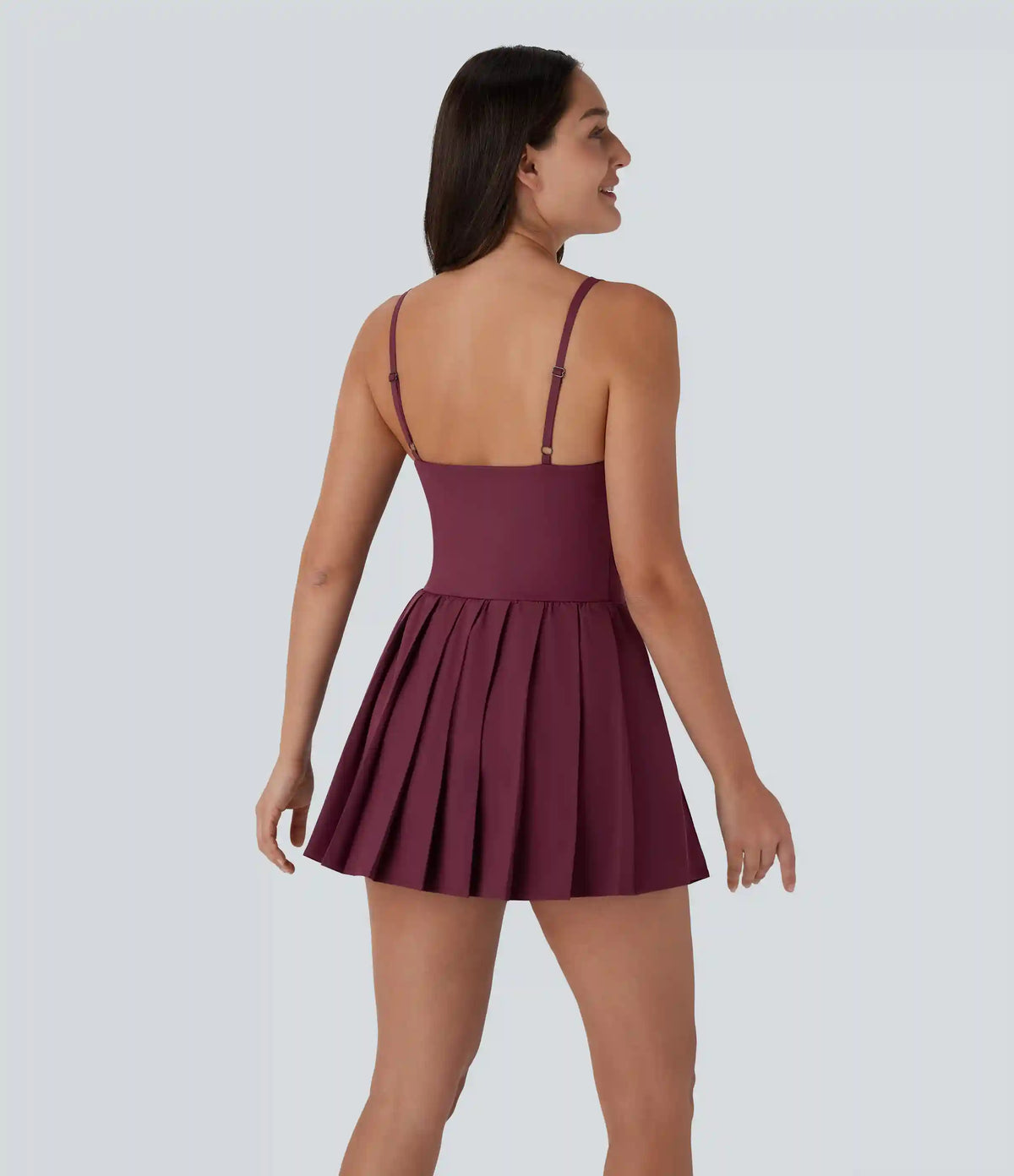 Breezeful™ Pleated Adjustable Buckle 2-in-1 Pocket Micro Mini Quick Dry Casual Slip Dress