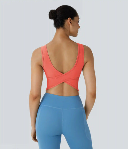 U Neck Crossover Barre Ballet Dance Tank Top A-D Cups