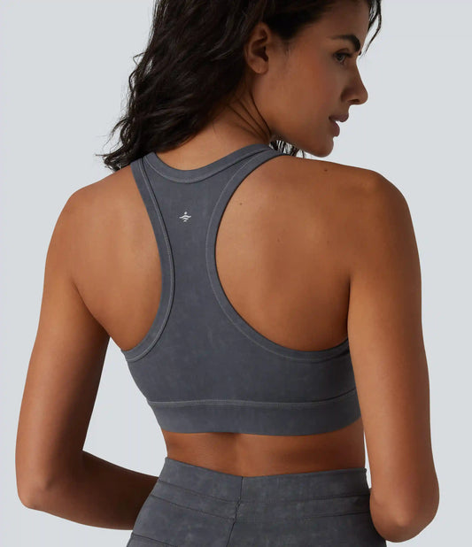 Low Support U Neck Built-in Bra Racerback Yoga Sports Bra