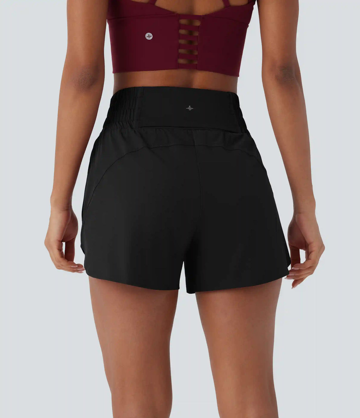 Breezeful™ High Waisted Pockets 2-in-1 Curved Hem Quick Dry Running Shorts 3.5''