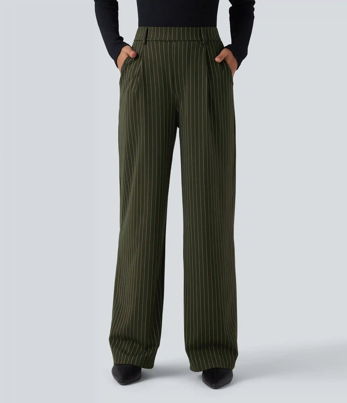 Halara Flex™ High Waisted Straight Leg InstantCool Stripe Work Pants with Pockets