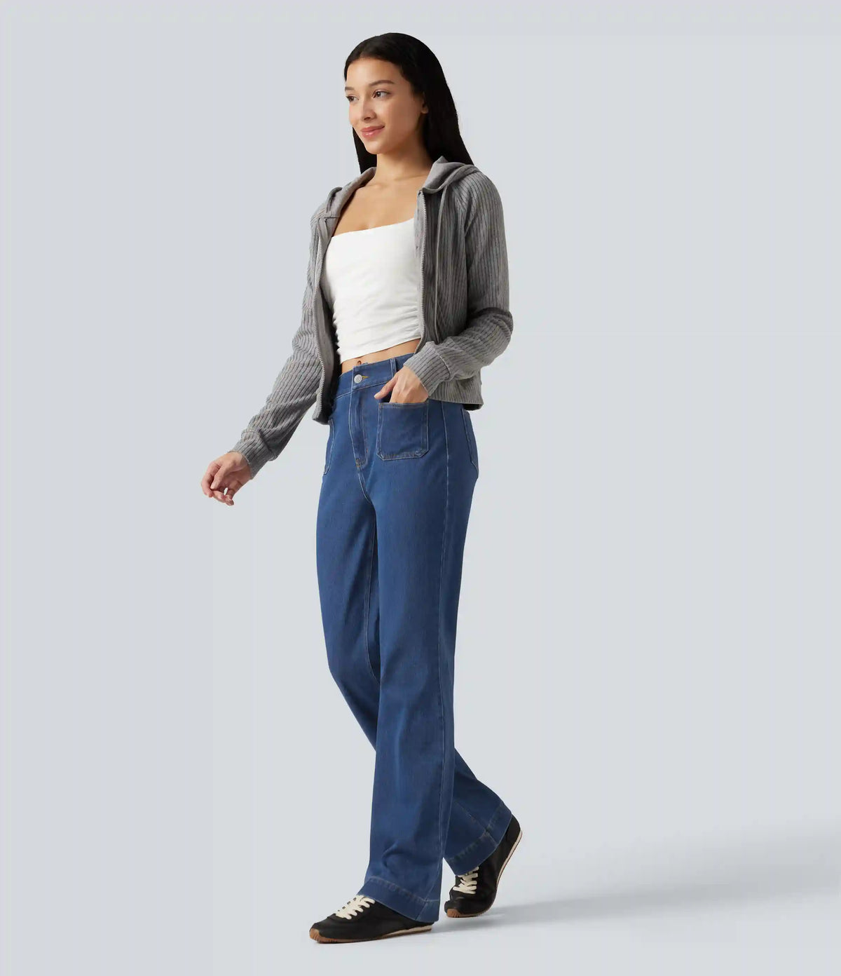 Halara Flex™ Mid Rise Casual Bootcut Jeans with Pockets