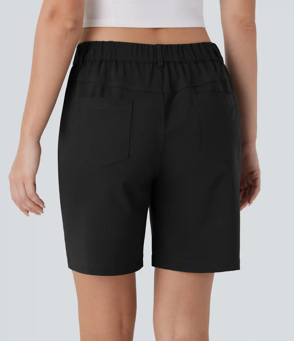 Water Repellent Mid Rise Zipper Pockets Hiking Shorts 7''